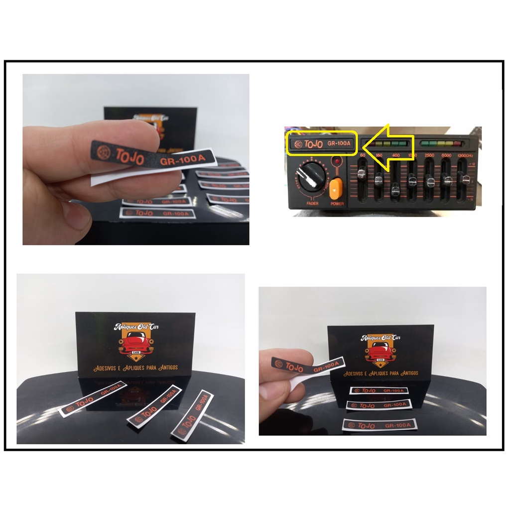 Adesivo Tojo GR-100A / Aplique para colagem no painel do equalizador Tojo modelo GR-100A