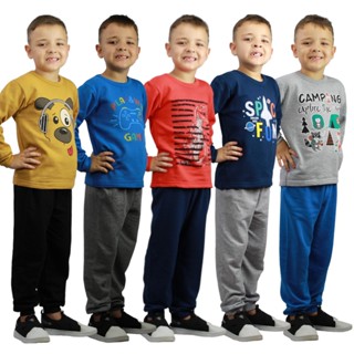 Kit 5 Conjunto de moletom masculino infantil bebê 5 meses até 6 anos