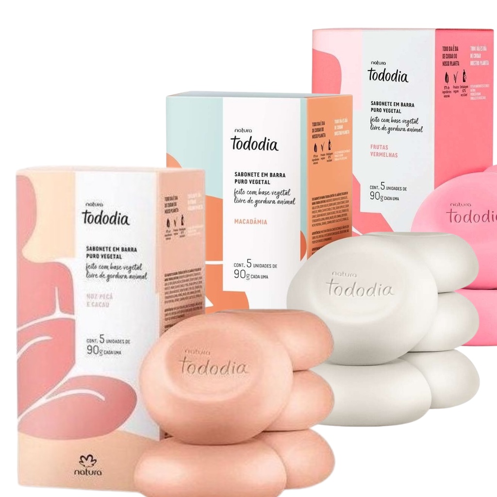 Kit com 3 Caixas de Sabonetes Natura Todo Dia Sortidos | Shopee Brasil