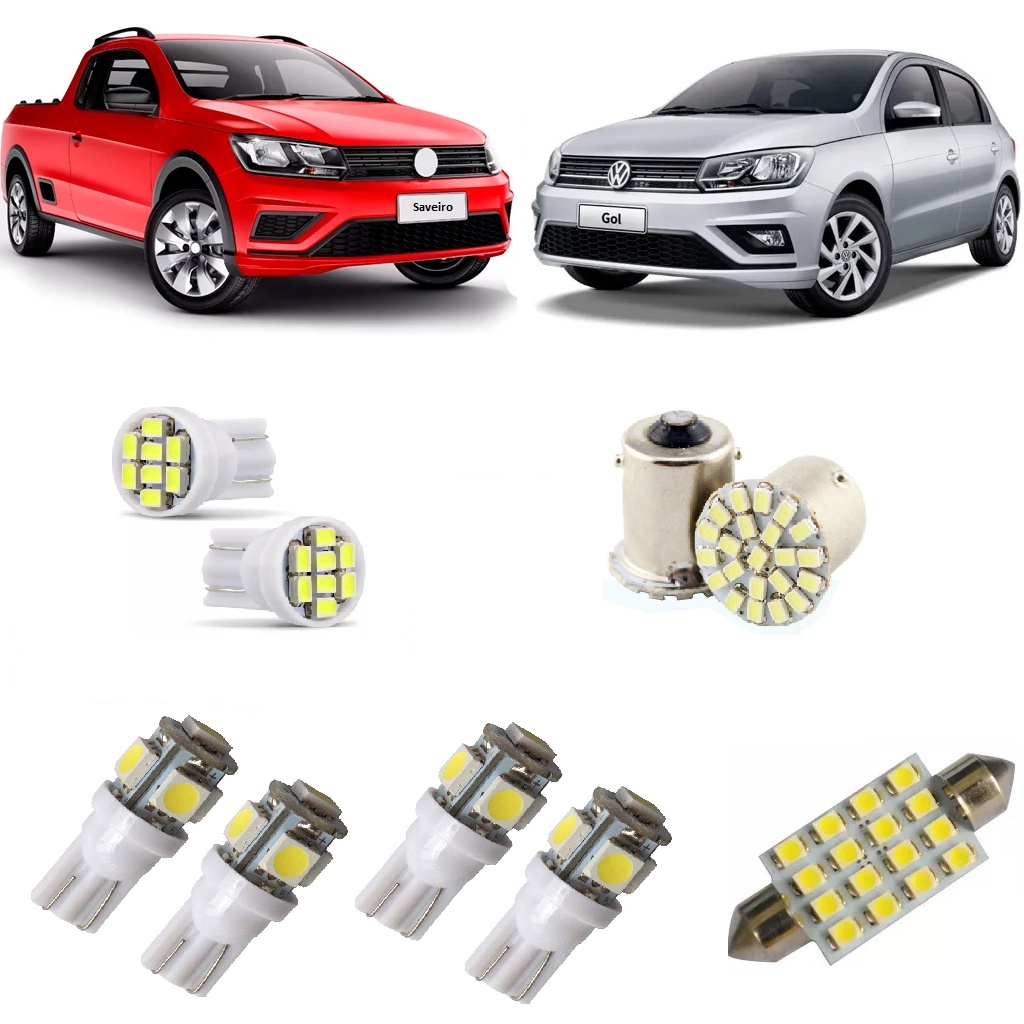 Kit Lâmpadas Led Gol Voyage G6 G7 G8 em Oferta na Shopee