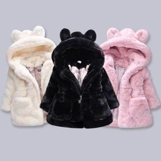 Baby Girls Casacos Quentes De Inverno Pêlos Moda Kids Hooded Cotton Clothes Snowsuit Parka...
