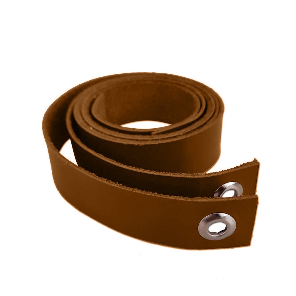 Par de Alças Tiras Couro Sintético Caramelo para Prateleiras Mão Francesa