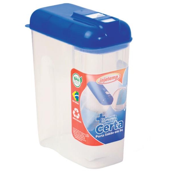 Porta Sabão em Pó com Dosador 1,6kg Ideal para Armazenamento e Medição de Sabão na Lavanderia