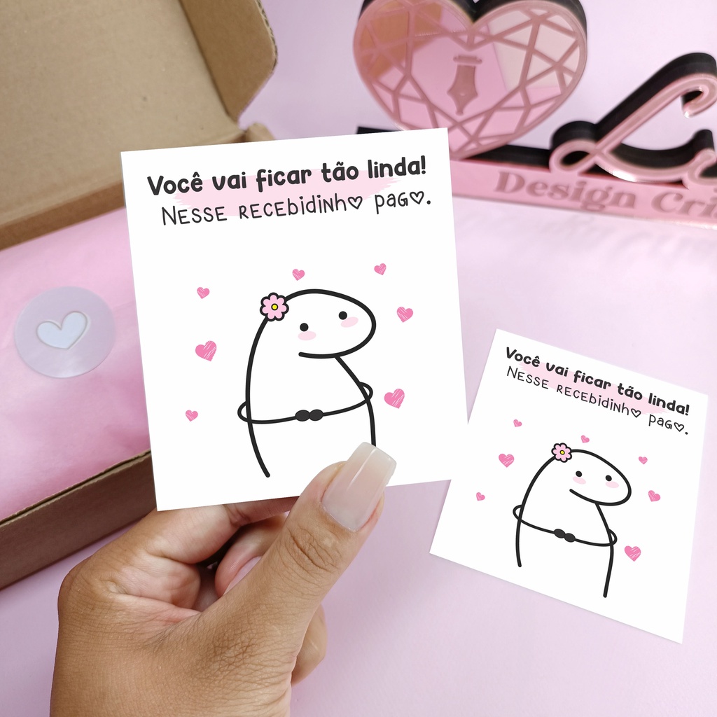 Vários modelos - Cartões de agradecimento Bento - Florks 9x10cm - Agradecimento pela Compra - Agradecimento ao cliente em Oferta na Shopee