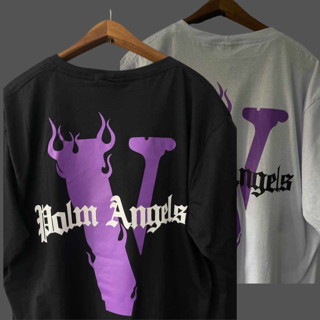 Compre Vlone X Palm Angels Roxo Camiseta Tamanho XL