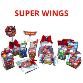 Kit Lembrancinha Caixa Milk caixa Piramide caixa Bala adesivo topo de bolo sacolinha kit lembrancinha SUPER WINGS