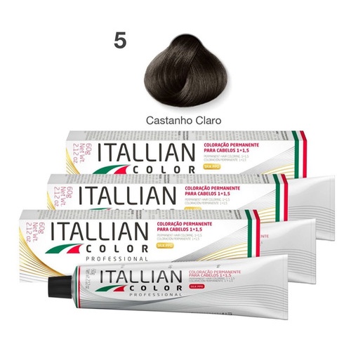 Kit 6 Tinta Profissional 5.0 Castanho Claro Itallian Color