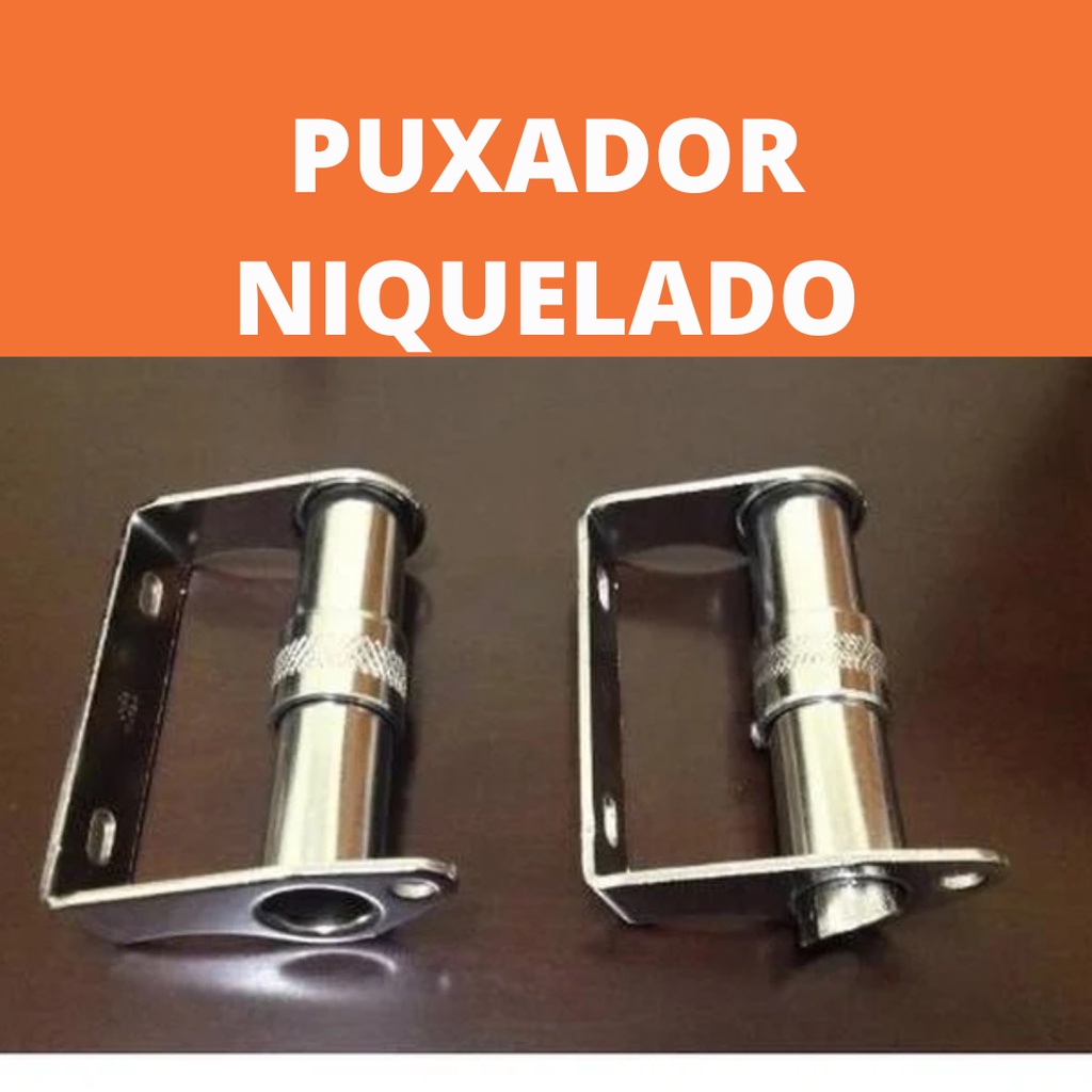 Kit Completo Puxador de Janela, Tipo Punho de Janela Niquelado