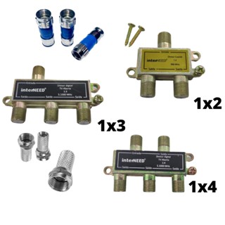 Conector RG6 Comum e Compressão, Divisor de Sinal Antena Digital para Tv Blindado Reforçado 1x2 - 1x3 - 1x4 5-1000MHz