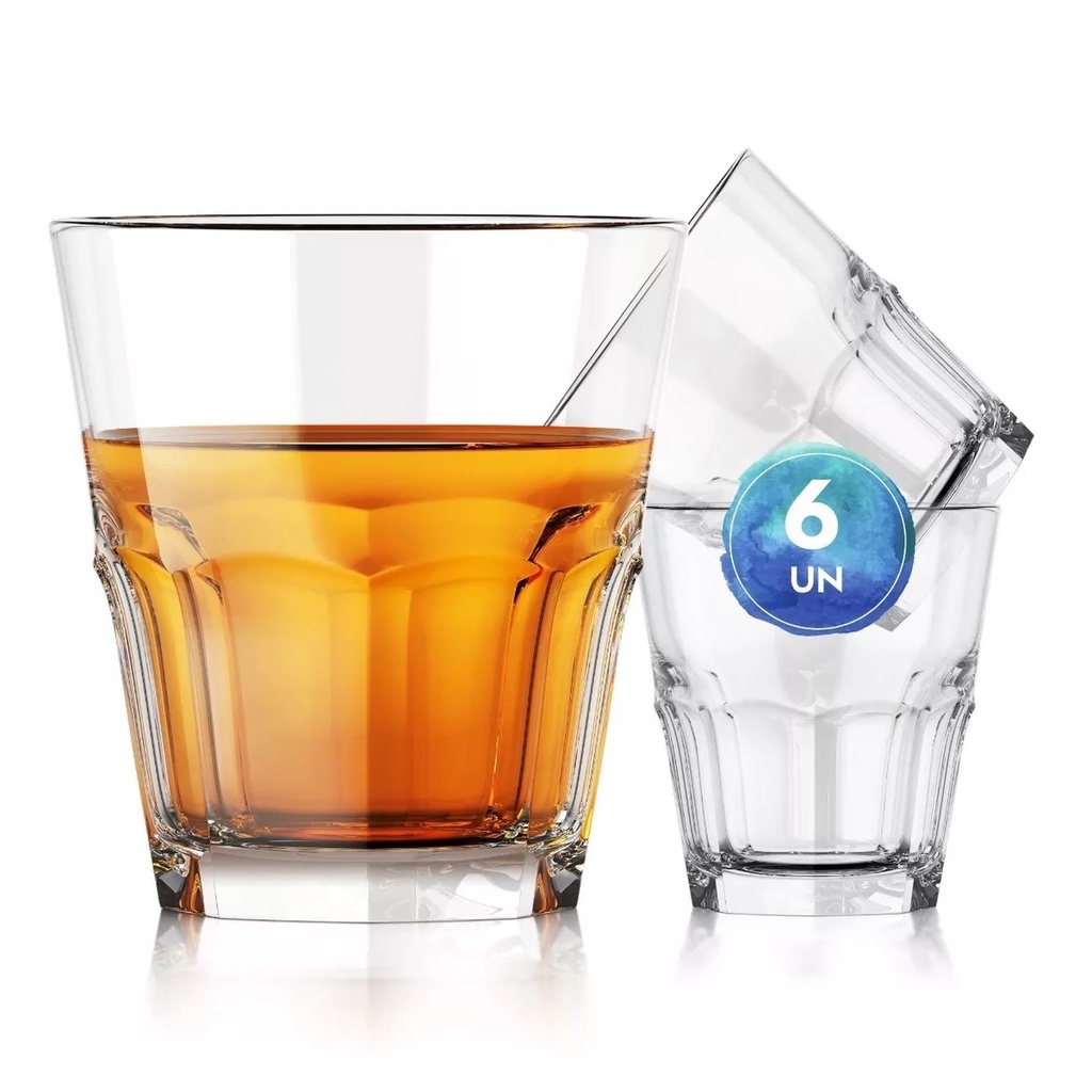 Kit 6 Copos De Vidro Bristol 200ml Bar E Restaurante Nadir