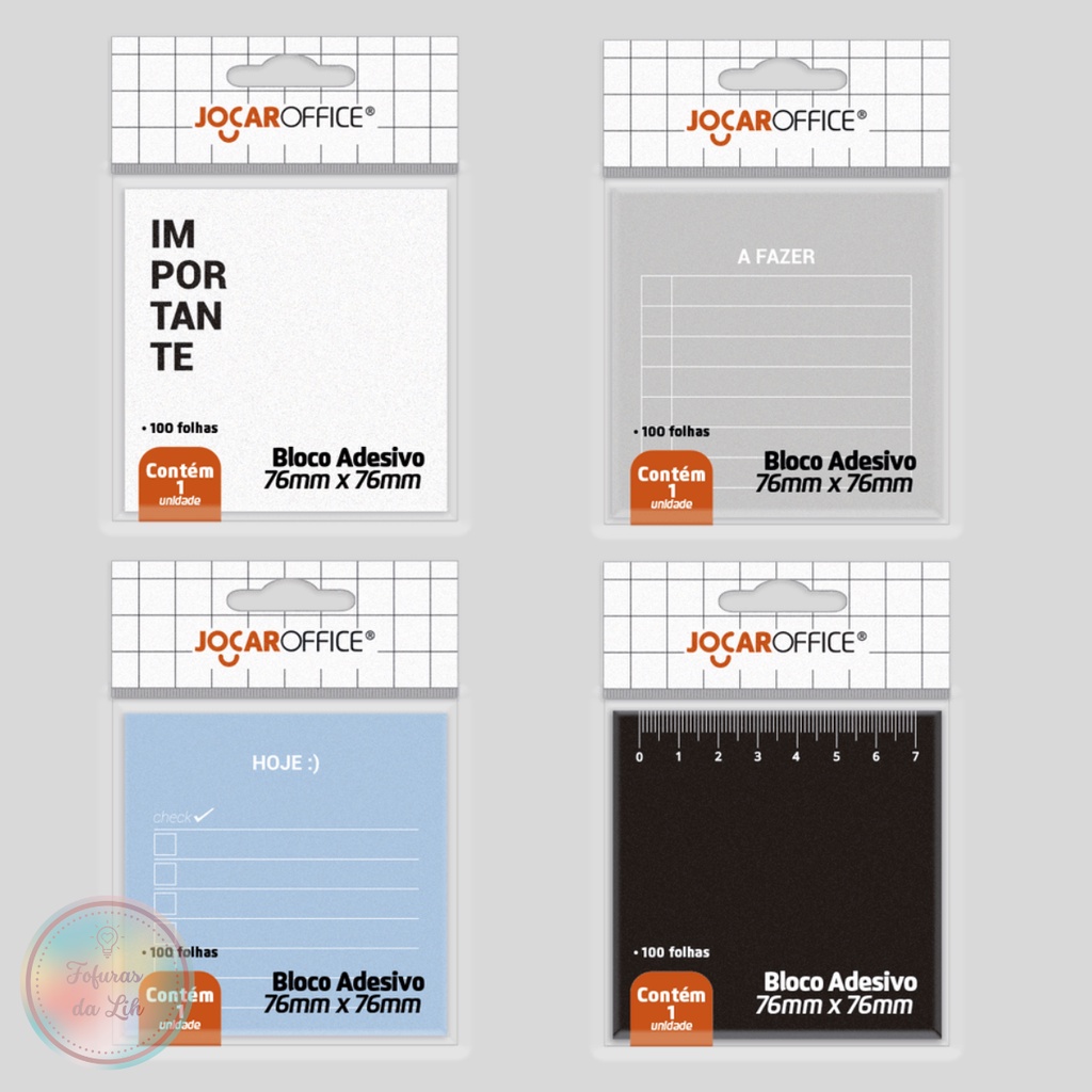 Bloco adesivo nota adesiva tarefas Jocar Office