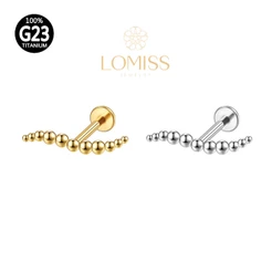 【LOMISS】Piercing Labret banhado PVD GOLD 18k TitÂnio G23 Bolinhas Curvas《Lomiss piercing》