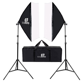 Kit de Iluminação Duplo Softbox 50x70cm, Tripé de 2m e Bolsa Transporte Sou Foto Estúdio Doppio em Oferta na Shopee