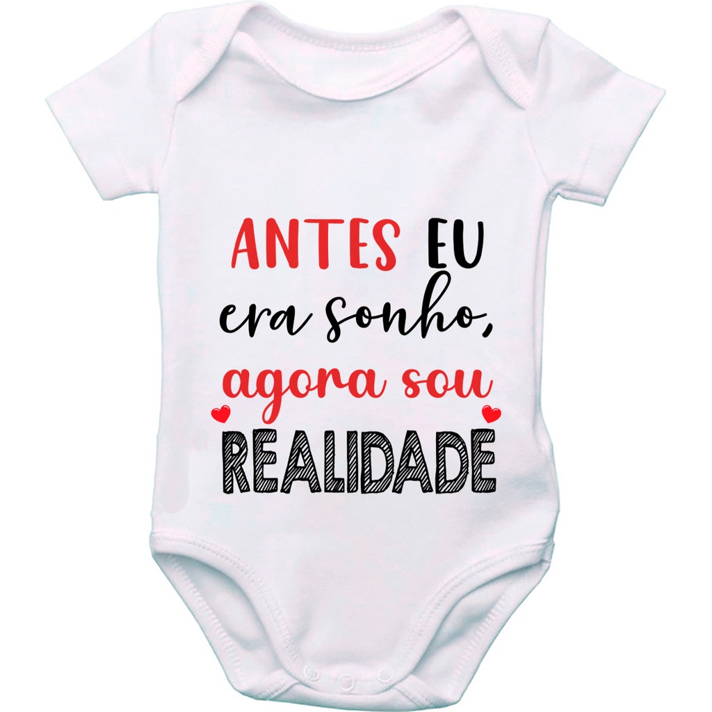 Body de Bebê Personalizado Frases Antes eu era Sonho GB0452 em Oferta na Shopee