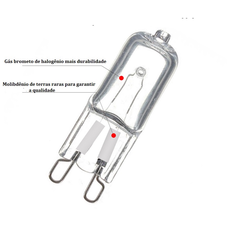 Lâmpada Halógena G-9 Para Fogões e Fornos Elétricos 60W - 220V