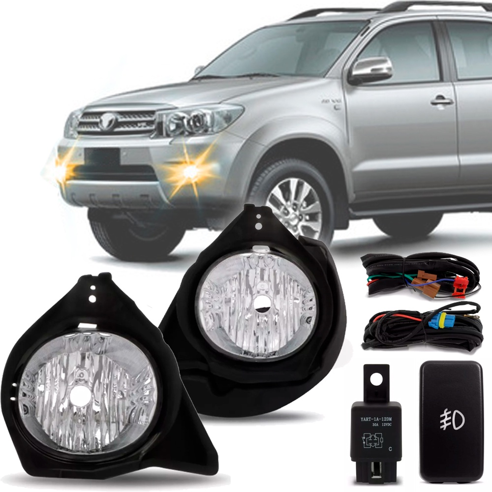 Kit Farol De Milha Neblina Auxiliar Hilux Sw4 2006 2007 2008 2009 2010 2011