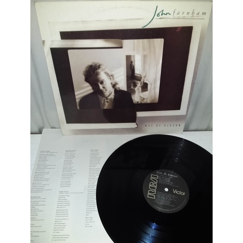 LP John Farnham ‎– Age Of Reason. Importado ( Peter Gabriel, Phil Collins, David Bowie, Supertramp, Dire Straits )