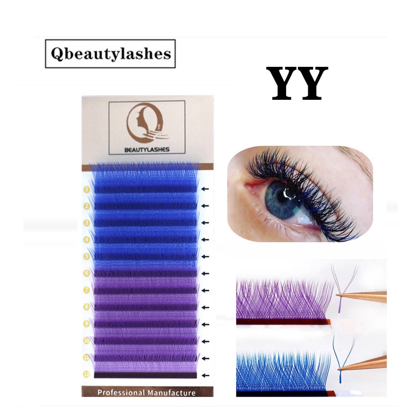 Qbeautylashes cílios coloridos y 0.07 volume brasileiro cílios y Extensão de cílios em Oferta na Shopee