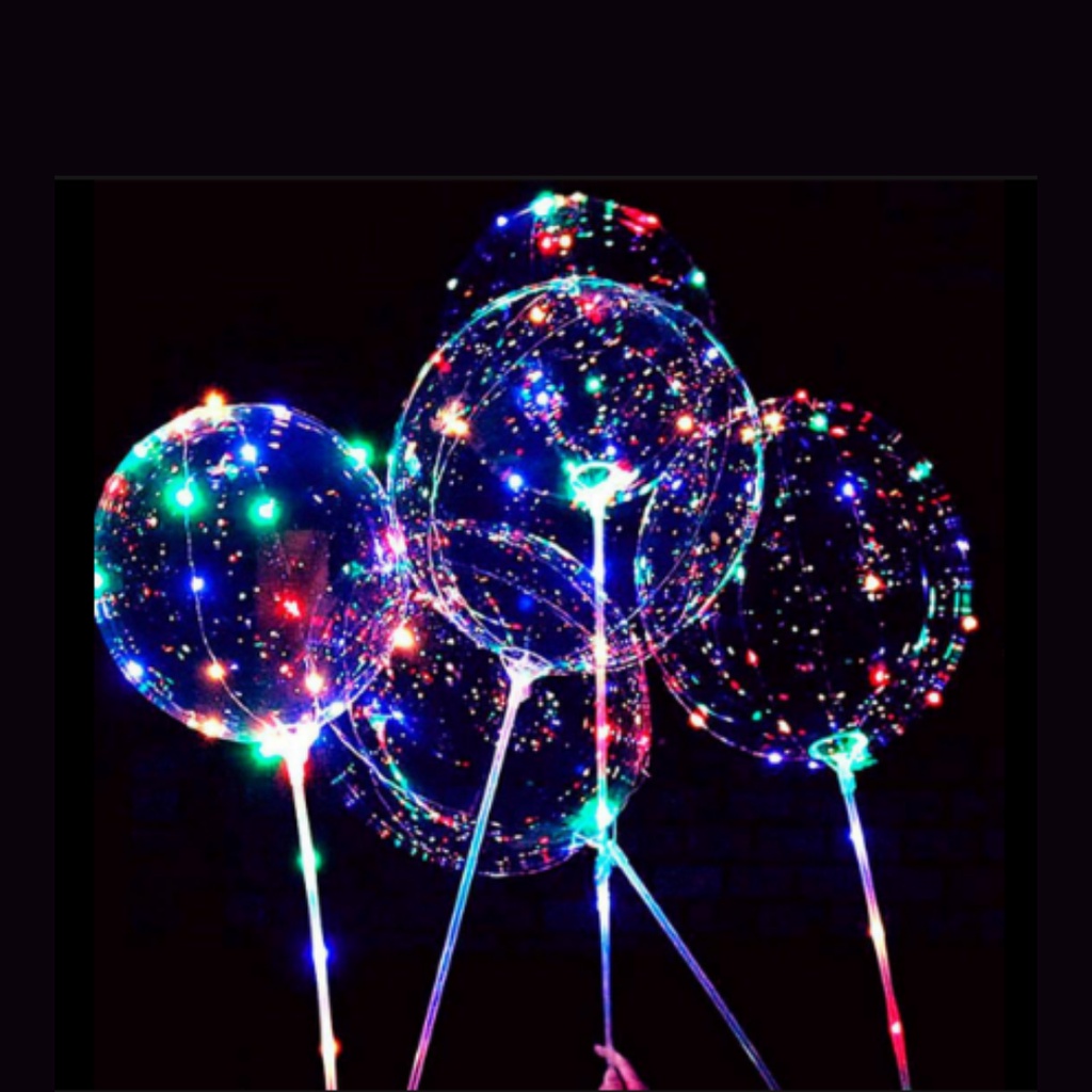 Kit Balão Bubble com Led e Varinha Transparente 18 Polegadas BRN