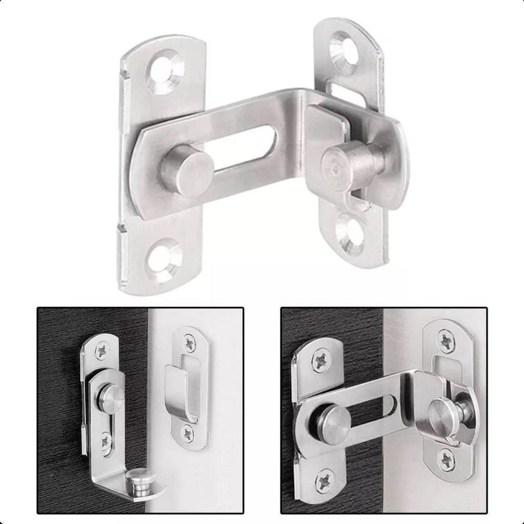 Trava Tranca Angular 90º Graus Canto Janela Fechadura Porta Fecho Segurança Ladrão Casa Apartamento em Oferta na Shopee