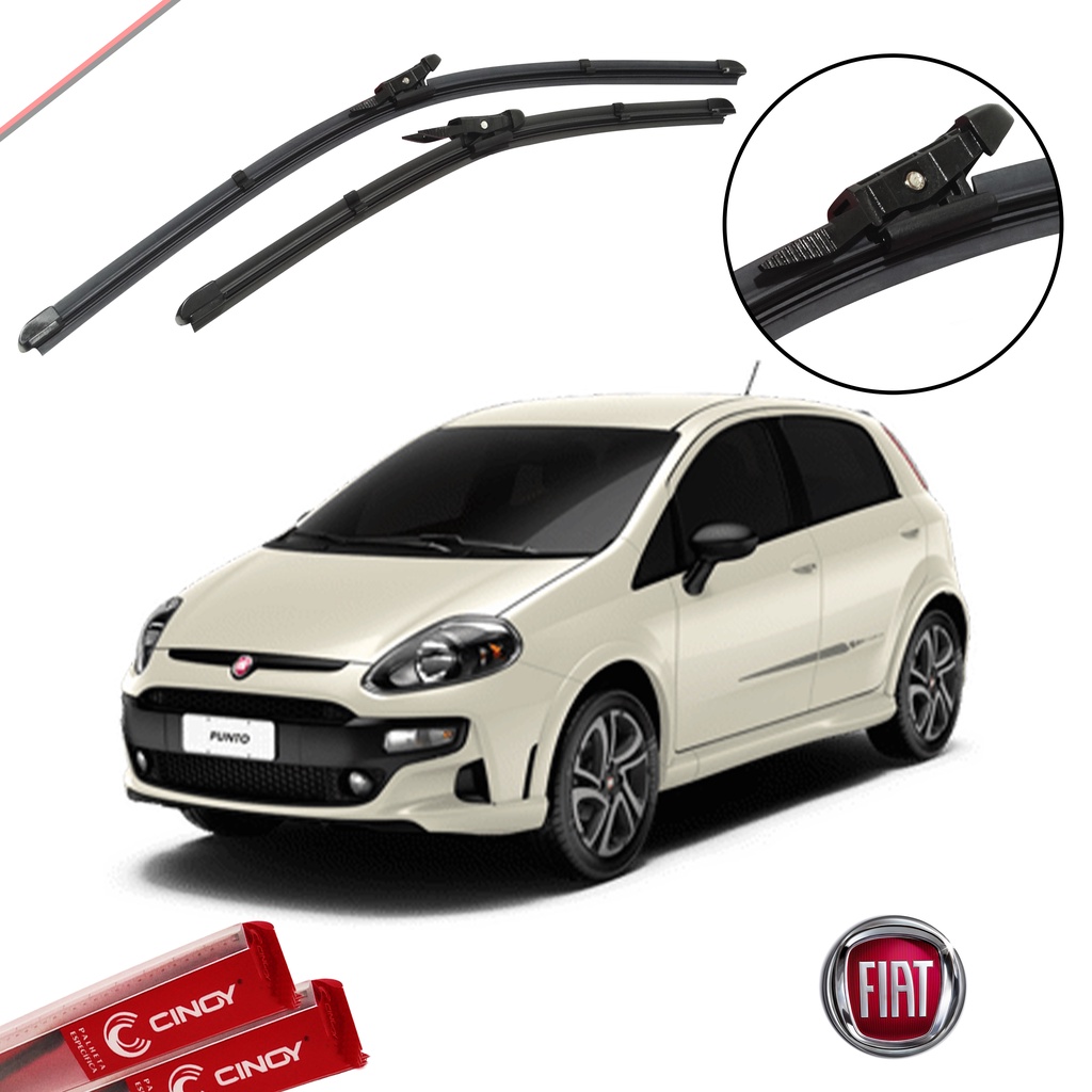 Par Limpador Fiat Punto 2007 a 2017 Paleta Original Par Palheta Parabrisa Dianteiro