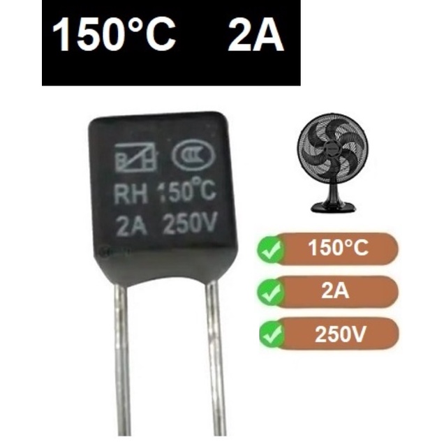 2 Fusível Térmico 2A 150 Graus 150°C 150C