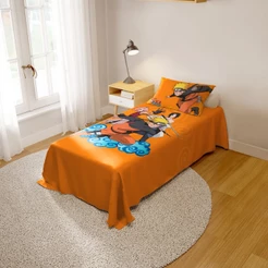 Jogo De Cama Infantil 2 Peças Lençol e Fronha Kids Naruto