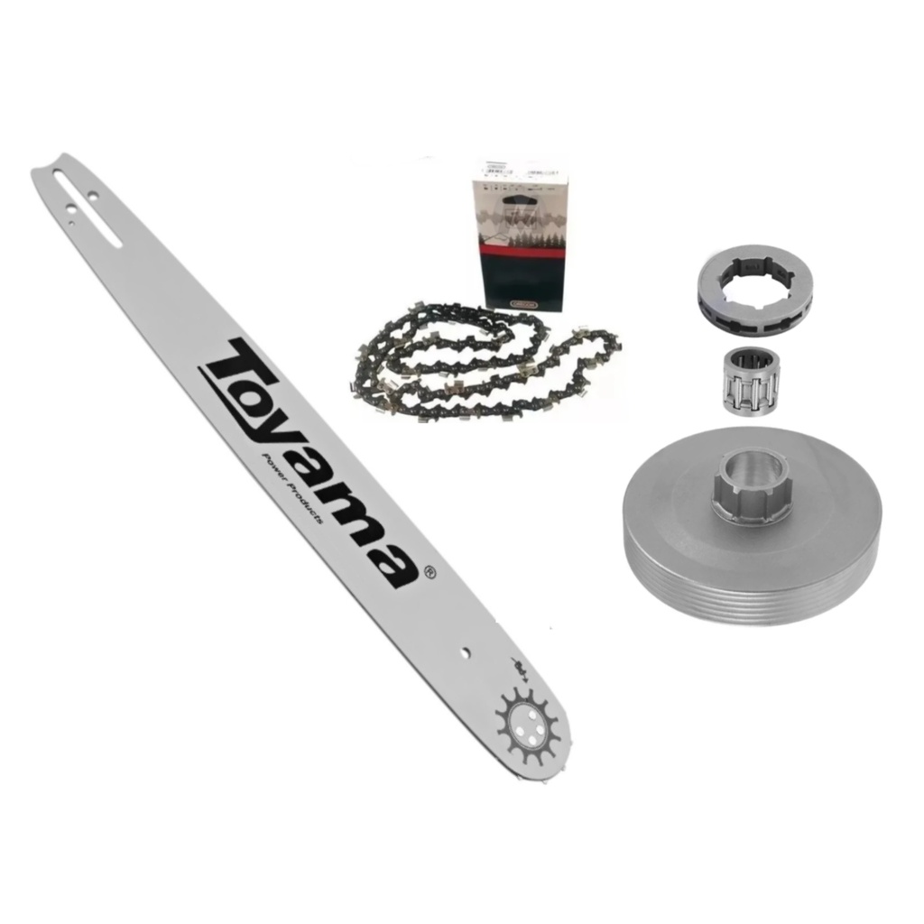 SABRE 18 45cm 32 Dentes COM CORRENTE TAMBOR 7 ESTRIAS GAIOLA E COROA 3/8X7 MOTOSSERRAS IMPORTADAS