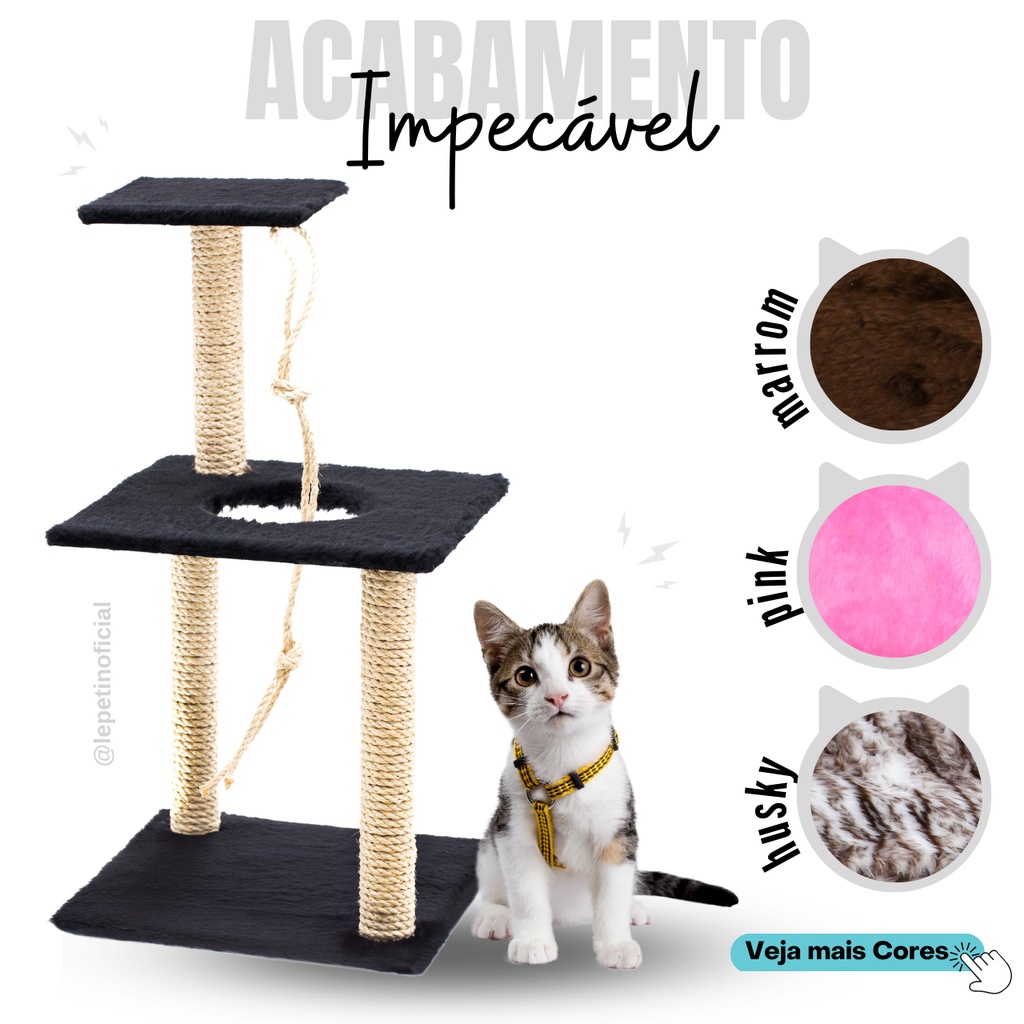 Arranhador Para Gatos 3 Bases Grande em Oferta na Shopee