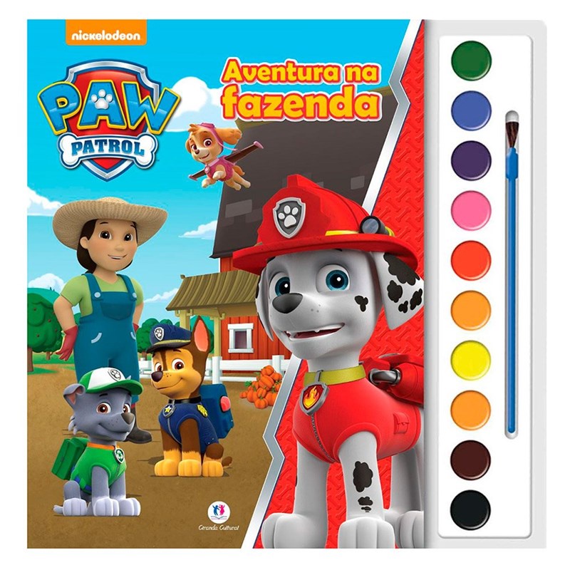 Livro com Aquarela Patrulha Canina | Aventura na Fazenda em Oferta na Shopee