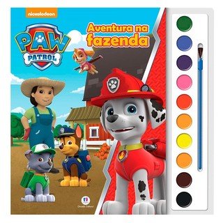 Livro com Aquarela Patrulha Canina | Aventura na Fazenda em Oferta na Shopee
