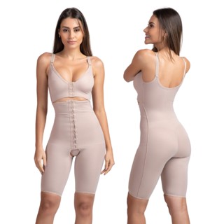 Body Modelador Pós-cirúrgico Abdominoplastia Lipoaspiração Macaquinho Cirurgia Plástica Mamoplastia Com Costuras Externas Lucitex