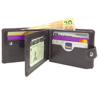 Carteira Masculina Couro Legítimo Luxo Premium Extra Macio Rg Cnh ⭐Ganhe um chaveiro⭐ em Oferta na Shopee