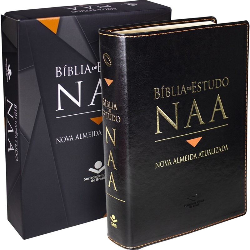 Bíblia de Estudo NAA | Letra Normal | Capa Luxo Preta em Oferta na Shopee