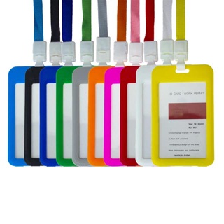 Porta Crácha Vertical Correia Para Cartão de Identificação Colorida Porta-cartão em Oferta na Shopee