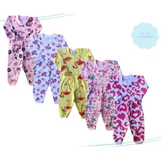Roupa de Bebê Kit 10 Peças Mijão Menina Menino (Camiseta + Calça) 100% Algodão Tamanhos RN/P/M/G Barato Atacado