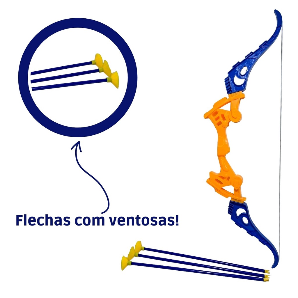 Arco Flecha Infantil Com 3 Flechas Brinquedo Tiro Ao Alvo
