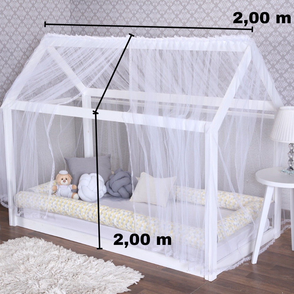 MOSQUITEIRO SOLTEIRO TULE 2,00M X 2,00M CASINHA MONTESSORIANA SOLTEIRO