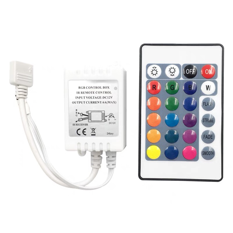 kit1 2 3 un Rgb controler 12v 24 chave controle remoto para 3528 5050 rgb fita led