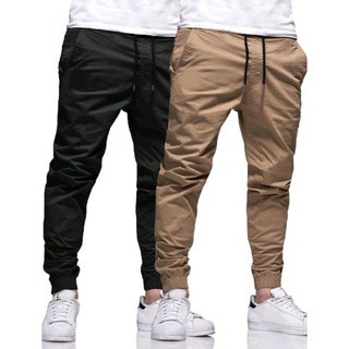 CALÇA JOGGER COM PUNHO ELÁSTICO - PRETO-BEGE PRODUTO DE ÓTIMA QUALIDADE, DIRETO DA FÁBRICA!!! >>> em Oferta na Shopee