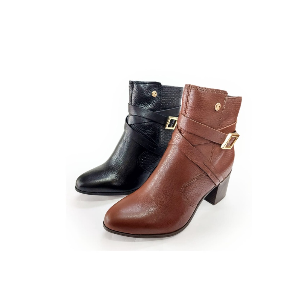 Bottero Bota Cano Curto em Couro Salto 6 cm Ref. 346904