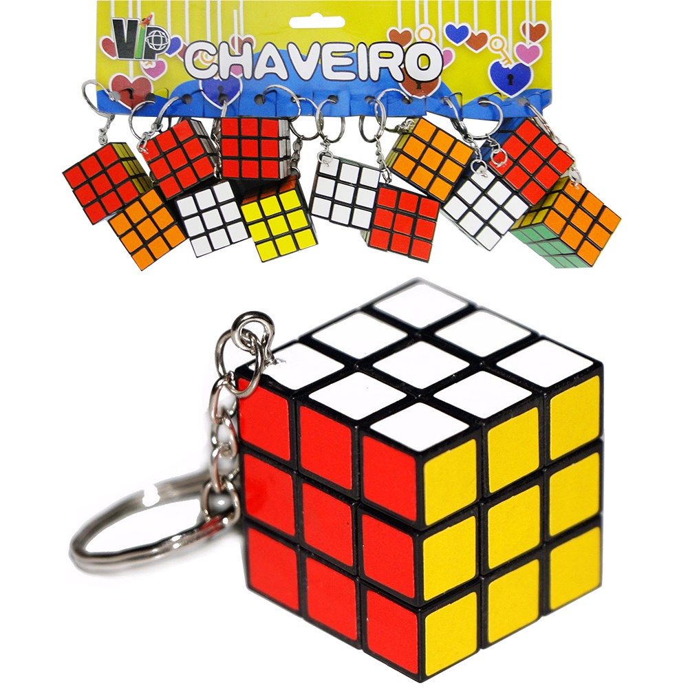 Kit 12 Chaveiro Cubo Mágico Quebra-cabeça De Lembrançinha Para Festa