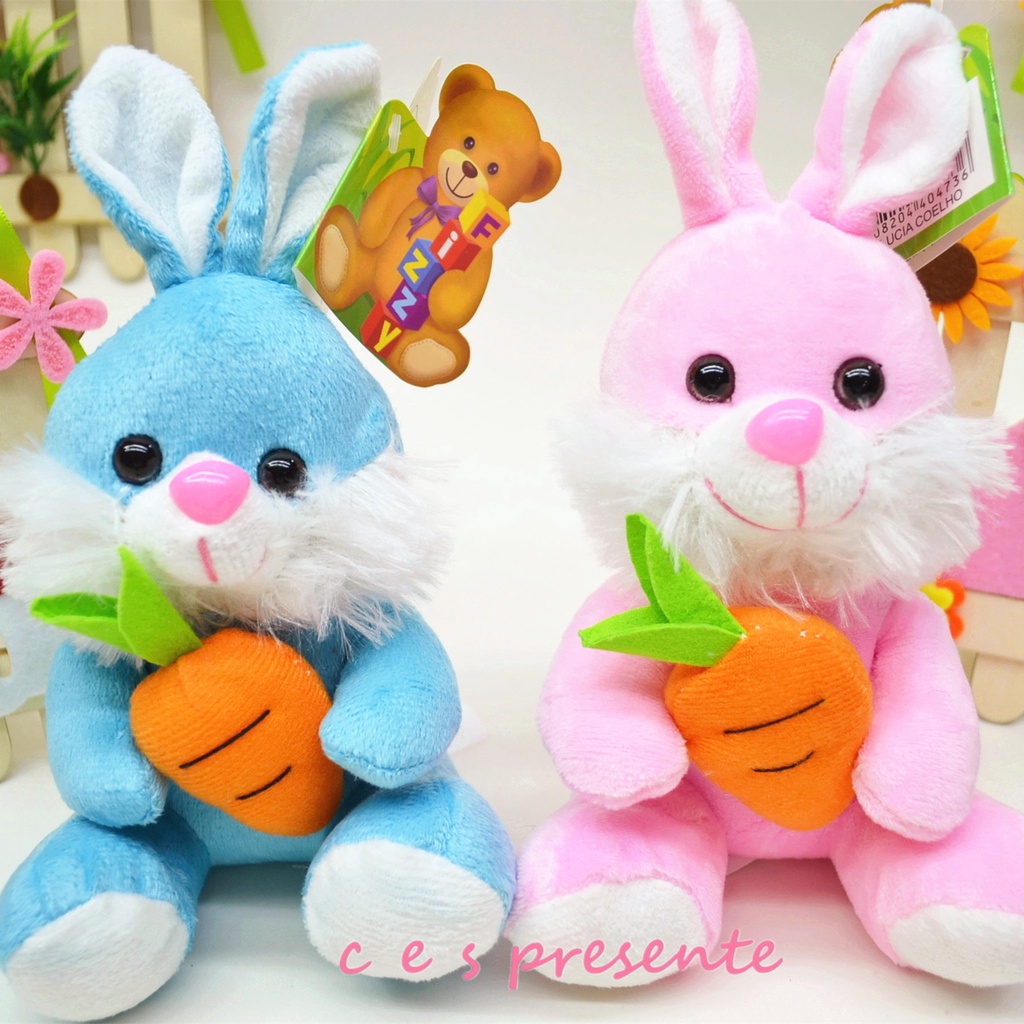 Coelho De Pelúcia Páscoa Pequeno 20cm Macio Fofinho Decoração Presente Cesta