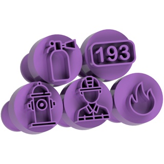 Carimbo para Brigadeiro e Doces - Bombeiros - Kit com 5 unidades em Oferta na Shopee