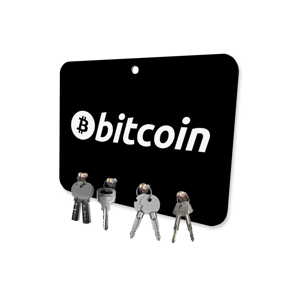 Porta Chaves MDF 4 Pinos Bitcoin Trader Preto Branco