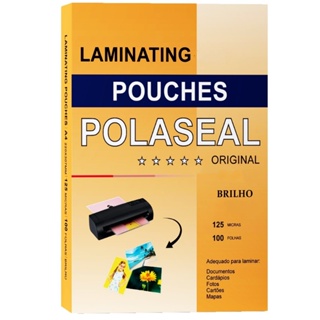 Polaseal Plástico Plastificação A4 220x307 0.05 100 Folhas Plástico Para Plastificação Com Brilho 125 Micras em Oferta na Shopee