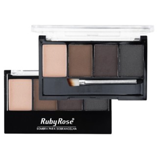 Sombra para Sobrancelha Ruby Rose Trio Paleta com Primer e Pincel