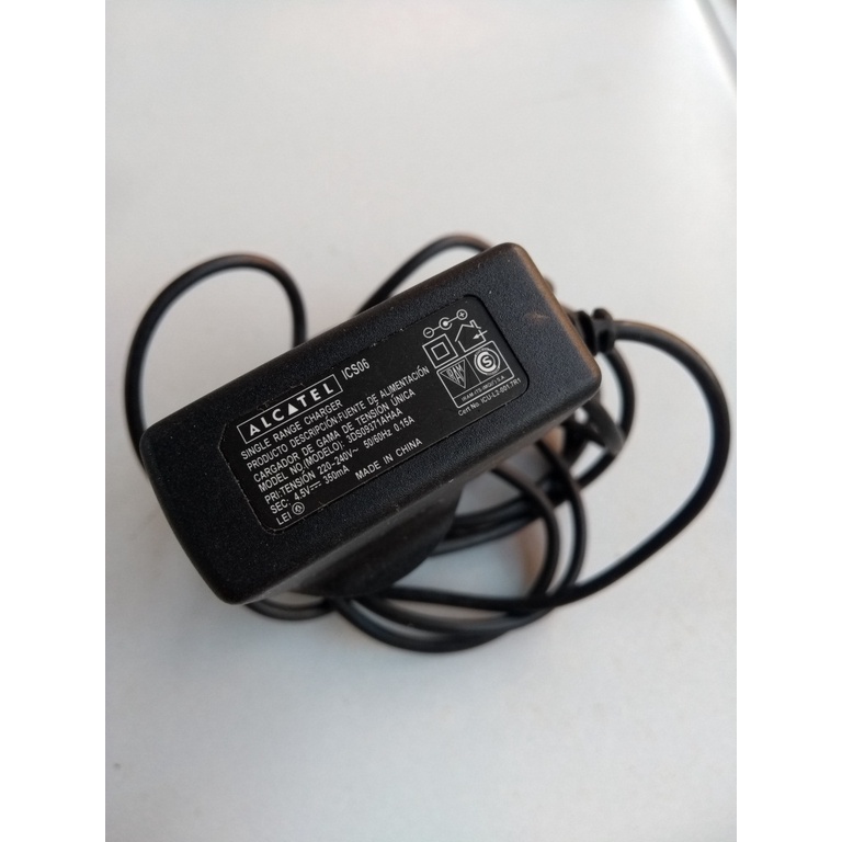Fonte alcatel 220v 50/60hz 0.15a saida 4.5v 350ma modelo 3d509371ahaa usado