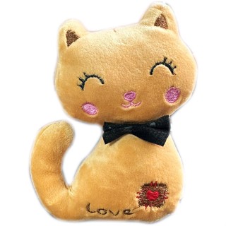 Gato De Pelúcia Com Gravatinha Chaveiro Cesta Mochila Bolsa Lembrancinha Gatinho 14cm