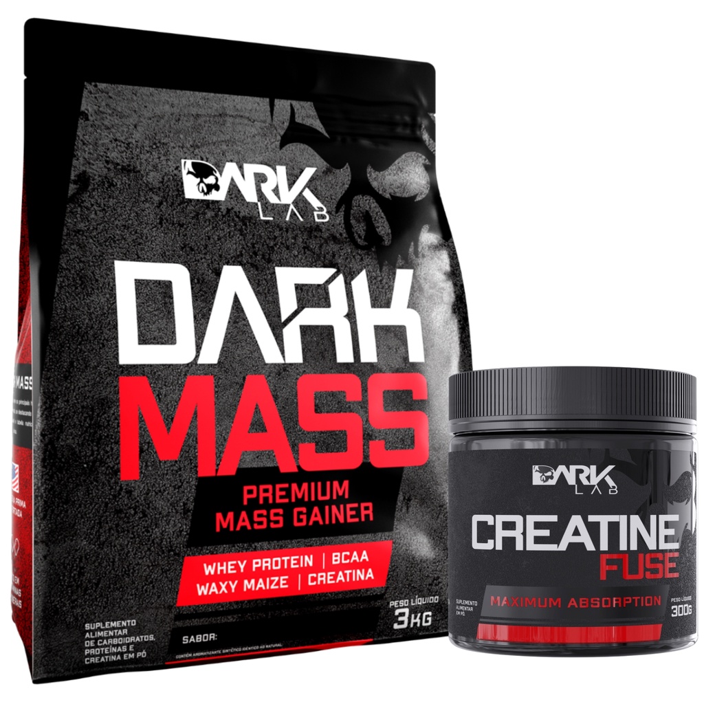 Kit Hipercalórico Dark Mass 3KG + Creatina Monohidratada Fuse 300g / 150g - Dark Lab